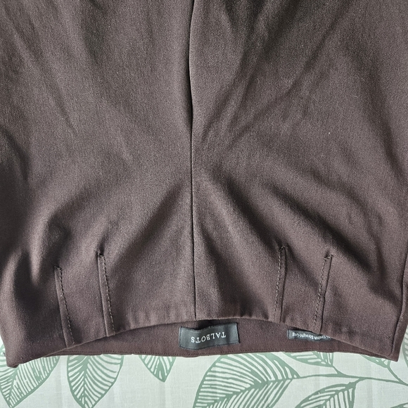 Talbots Bi-Stretch Straight Leg Brown Blue Trousers Size 6P - Picture 8 of 9